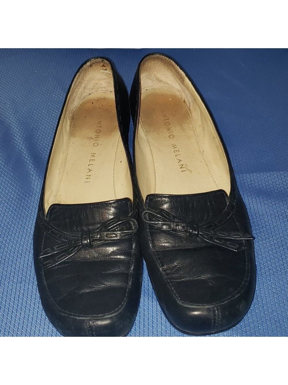 Antonio Melani Women's Leather Bow Flats - Black - Size 8M